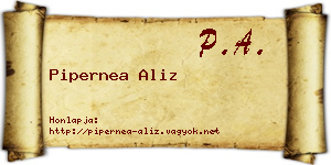 Pipernea Aliz névjegykártya